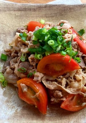 5分でできる！豚こまとトマトのすき焼き風-レシピのメイン写真