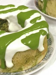 ノンオイル 抹茶のマーブルシフォンケーキ-レシピのメイン写真