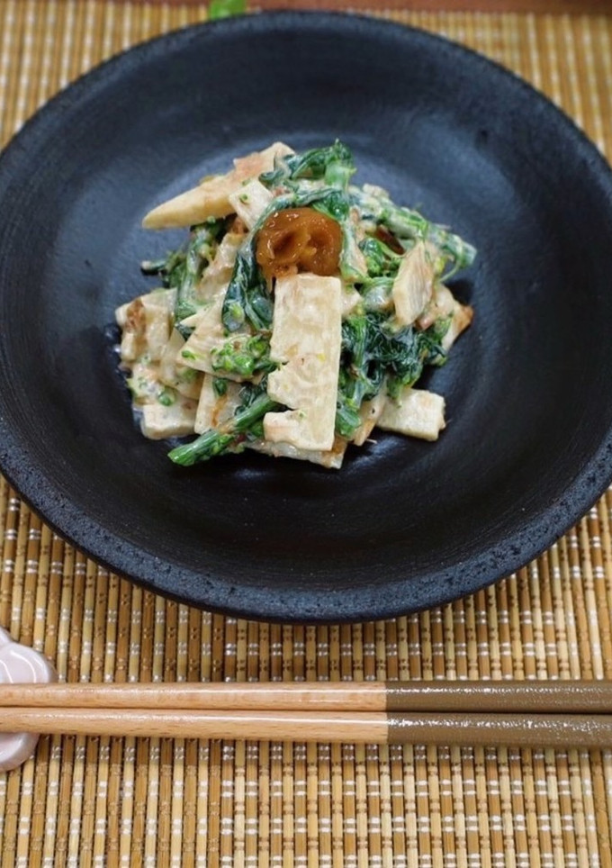 菜の花とタケノコの梅マヨネーズ和え-レシピのメイン写真