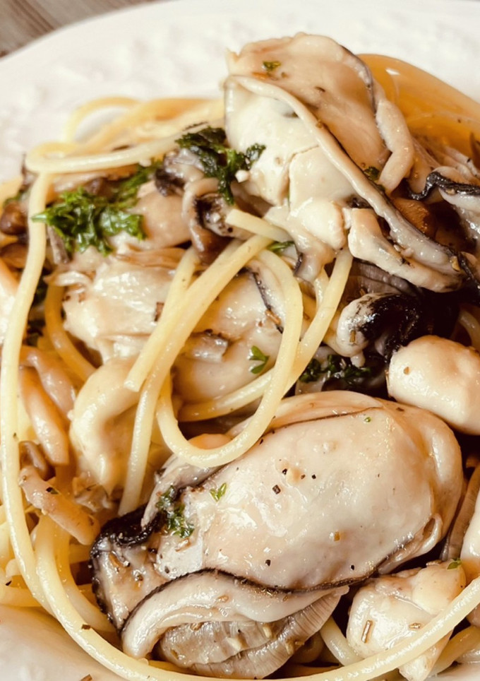 ふっくら牡蠣（生食用使用）のオイルパスタ-レシピのメイン写真