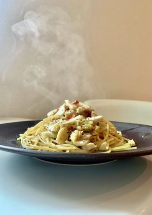 ぱすた日記/鶏ハムと長葱のペペロンチーノ-レシピのメイン写真
