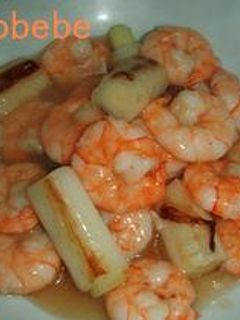 ぷりぷり♫♬ 海老とネギの塩炒め-レシピのメイン写真