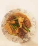 豚肉と筍とアスパラの中華風炒め