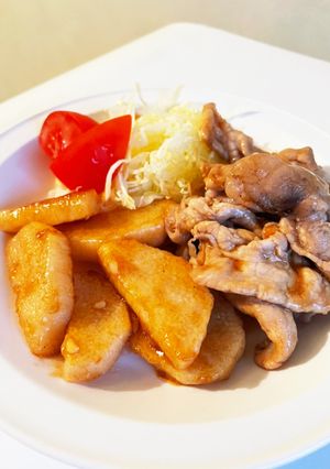 豚肉と山芋のニンニクソース-レシピのメイン写真
