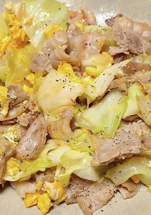 豚キャベツのふんわり卵生姜焼き-レシピのメイン写真