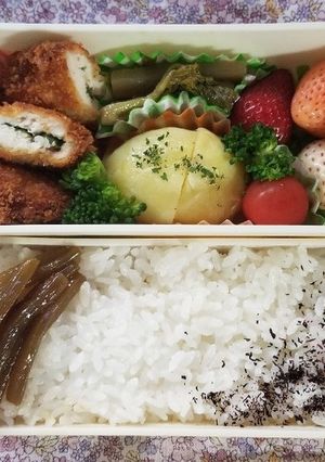 ササミ梅しそフライ弁当(4.19)-レシピのメイン写真