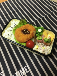 男子高校生弁当4/19コロッケ弁当-レシピのメイン写真