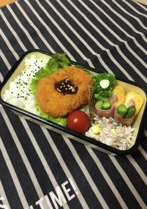 男子高校生弁当4/19コロッケ弁当-レシピのメイン写真