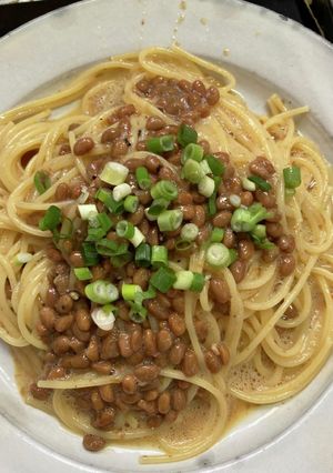 納豆、たまご、パスタ-レシピのメイン写真