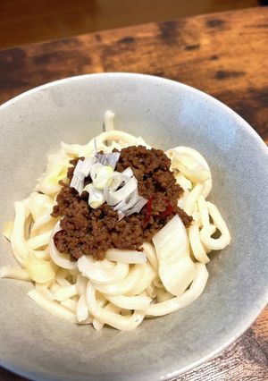 ズボラ肉味噌うどん-レシピのメイン写真