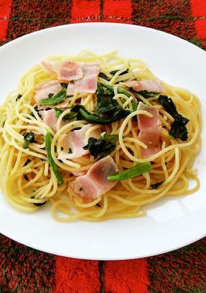 ベーコンとほうれん草のバター醤油パスタ♪-レシピのメイン写真
