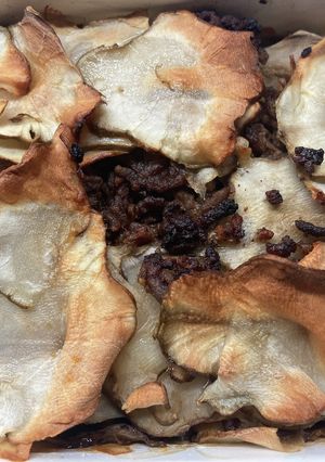 菊芋と甘辛そぼろの重ね焼き-レシピのメイン写真