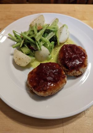 大豆ミートハンバーグと野菜のポワレ-レシピのメイン写真
