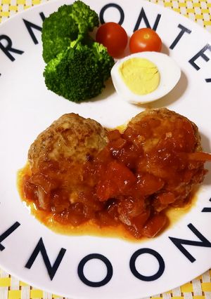 トマト缶で簡単☆トマトソースハンバーグ-レシピのメイン写真