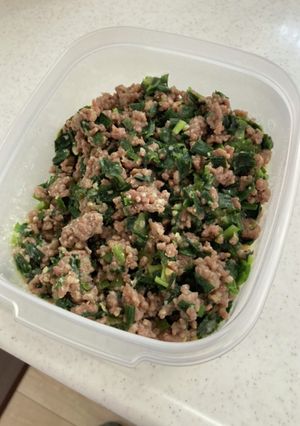 ニラと合い挽きの肉味噌-レシピのメイン写真