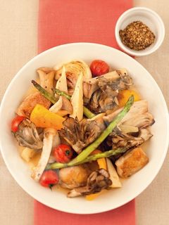 雪国きのこと春野菜の焼きマリネサラダ-レシピのメイン写真