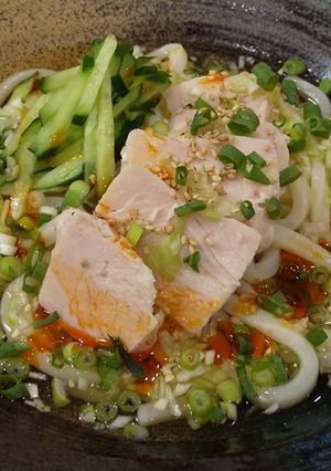 【美人レシピ】よだれ鶏風うどん-レシピのメイン写真