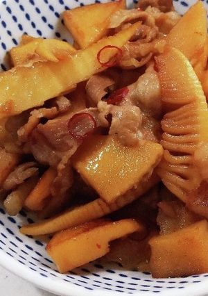 たけのこと豚バラの炒め煮-レシピのメイン写真