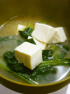 小松菜と豆腐のお味噌汁-レシピのメイン写真
