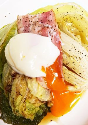 白菜ステーキ温玉のせ-レシピのメイン写真
