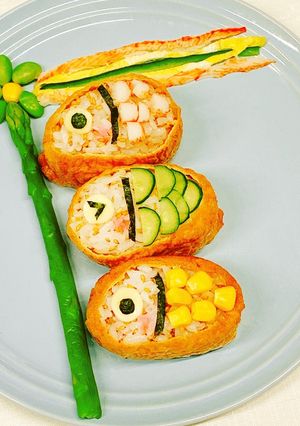 子供の日のレシピ！こいのぼり風いなり寿司-レシピのメイン写真