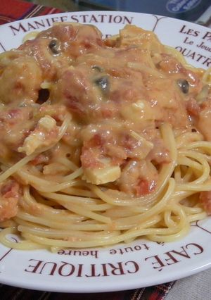 簡単☆ホタテと海老のトマトクリームパスタ-レシピのメイン写真