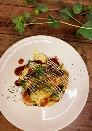 ニラと長芋の簡単お好み焼き-レシピのメイン写真