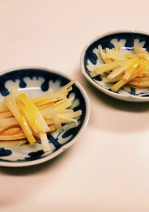 茹でたて筍で☆姫皮のおさしみ♪黄身酢あん-レシピのメイン写真