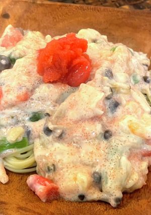簡単！シーフード明太子クリームパスタ-レシピのメイン写真