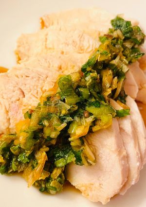 香味野菜の薬味で塩麹サラダチキン/鷄ハム-レシピのメイン写真