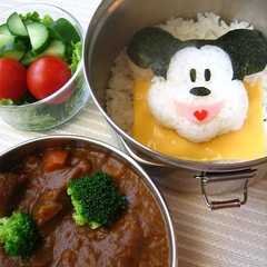 รูปของ 保温用キャラ弁♪ミッキー★カレー弁当♪