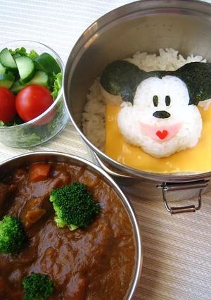 保温用キャラ弁♪ミッキー★カレー弁当♪-レシピのメイン写真