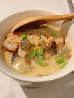 サーモンとさつまいもの豆乳スープ-レシピのメイン写真
