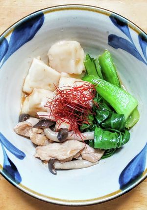 鶏肉とチンゲン菜とハンペンの中華あんかけ-レシピのメイン写真
