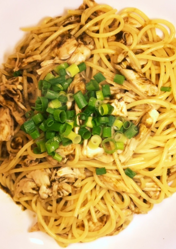 鶏ささみとのり佃煮の和風パスタ-レシピのメイン写真