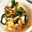 野菜炒めの納豆キムチ和え