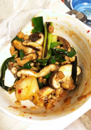 野菜炒めの納豆キムチ和え-レシピのメイン写真