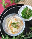 液味噌で美味しい筍炊き込みご飯ゴマ大葉添
