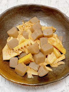 タケノコとこんにゃくのしょうが炒め-レシピのメイン写真