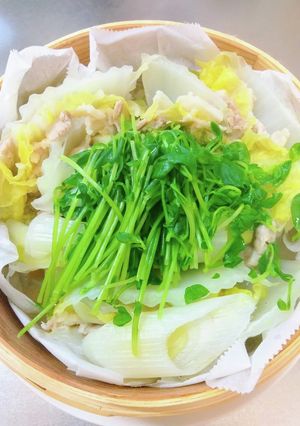 蒸籠蒸し15分豚ばら白菜ミルフィーユ蒸し-レシピのメイン写真
