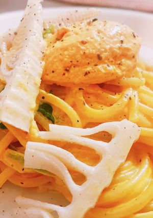 筍とウニのようなとうふクリームパスタ-レシピのメイン写真