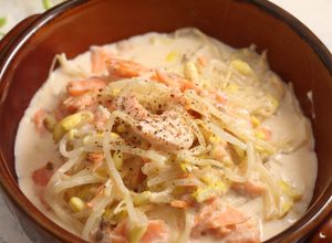 高血圧対策！もやしの銀鮭クリーム煮-レシピのメイン写真
