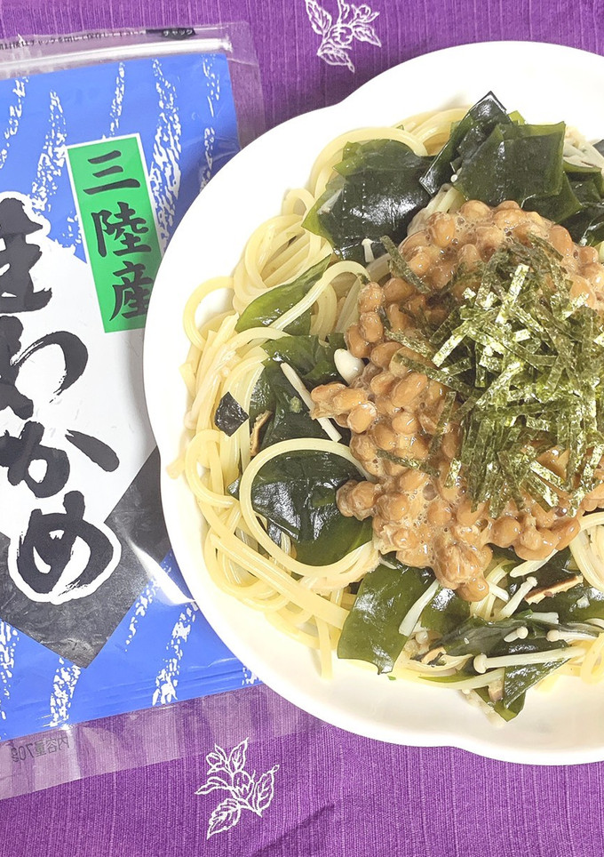 【三陸産塩蔵わかめ】を使った和風パスタ-レシピのメイン写真