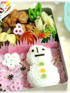 ゆきだるま弁当:キャラ弁-レシピのメイン写真
