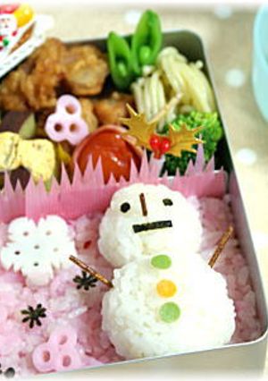 ゆきだるま弁当:キャラ弁-レシピのメイン写真