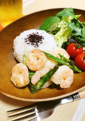 糖尿病レシピ：ガーリックシュリンプ-レシピのメイン写真