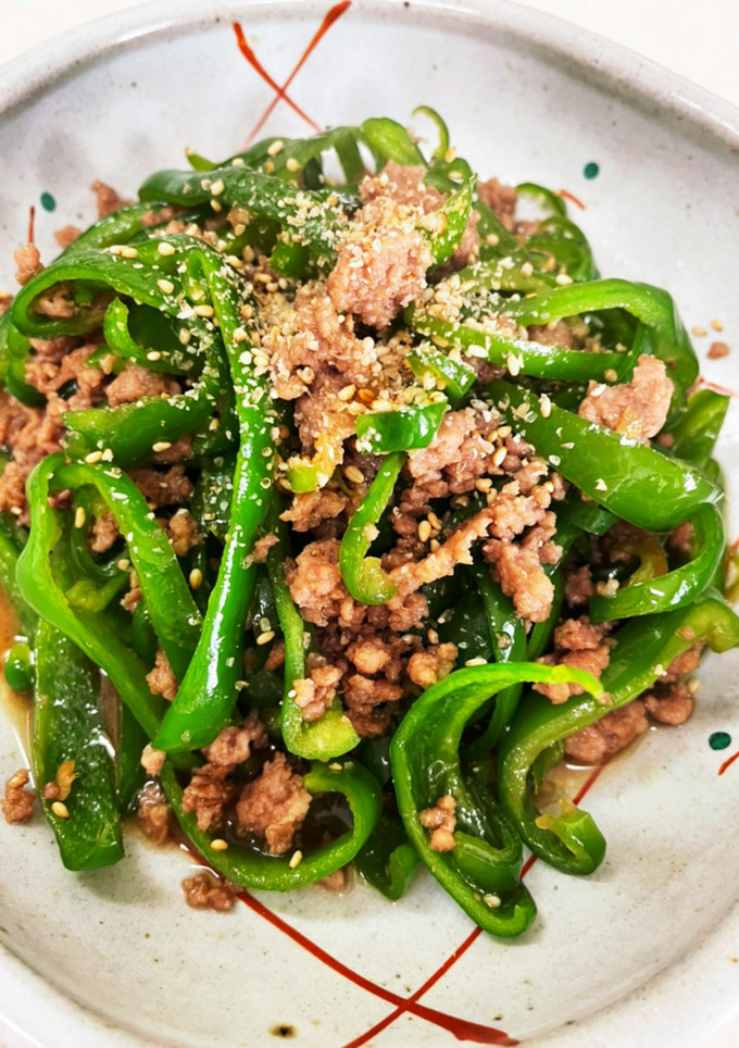 ひき肉とピーマンの甘辛炒め-レシピのメイン写真