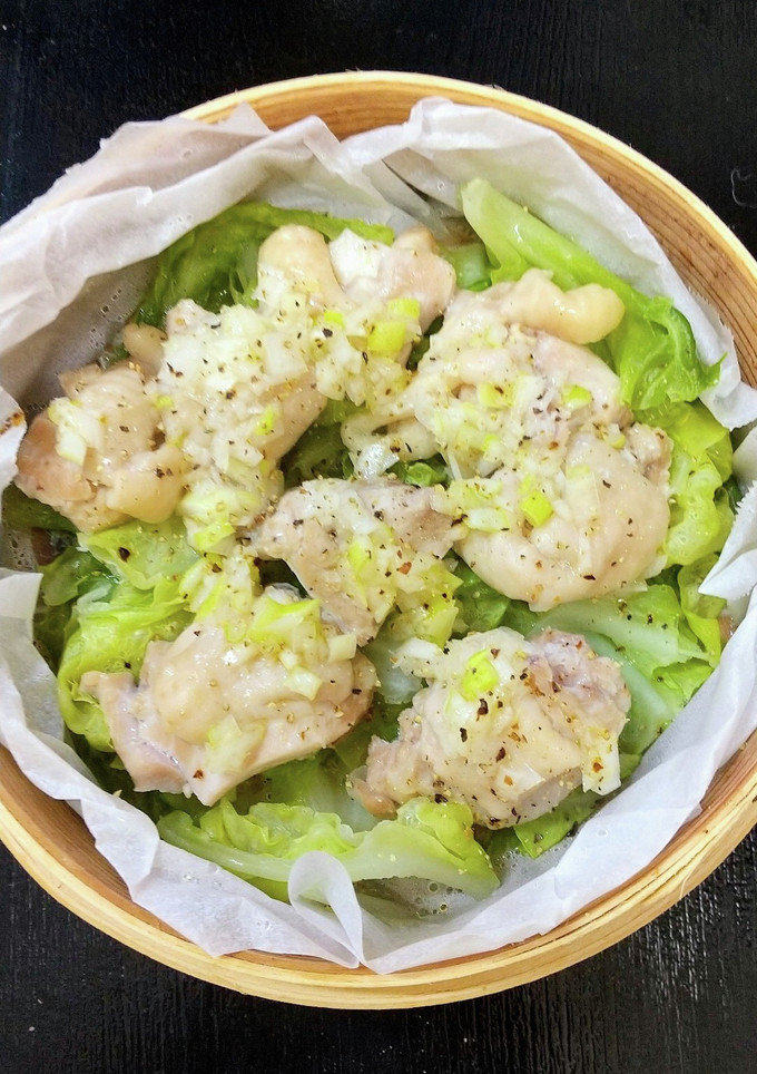 せいろ蒸し10分☆鶏もも肉のねぎ塩だれ-レシピのメイン写真