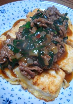 中華風ニラあんかけ☆豆腐ステーキ-レシピのメイン写真