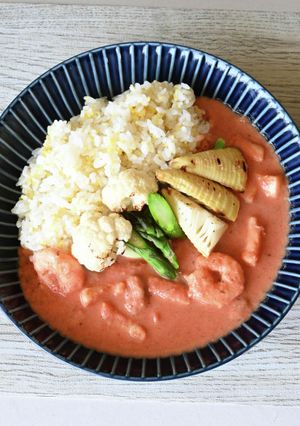 春野菜とシーフードのピンクスパイスカレー-レシピのメイン写真